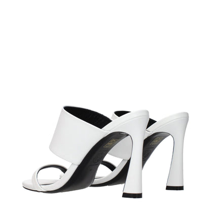 Versace White Leather Stiletto Heel Sandals