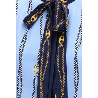 Gucci Blue Silk Pattern Shirt