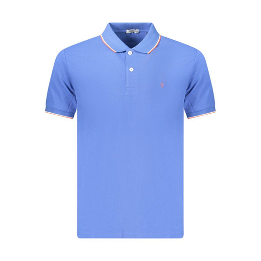 Coveri Moving Blue Cotton Polo Shirt