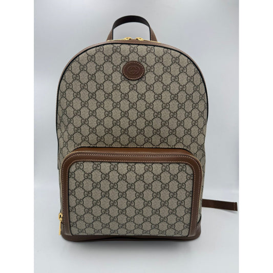 Gucci GUCCI GG Supreme and Leather Backpack