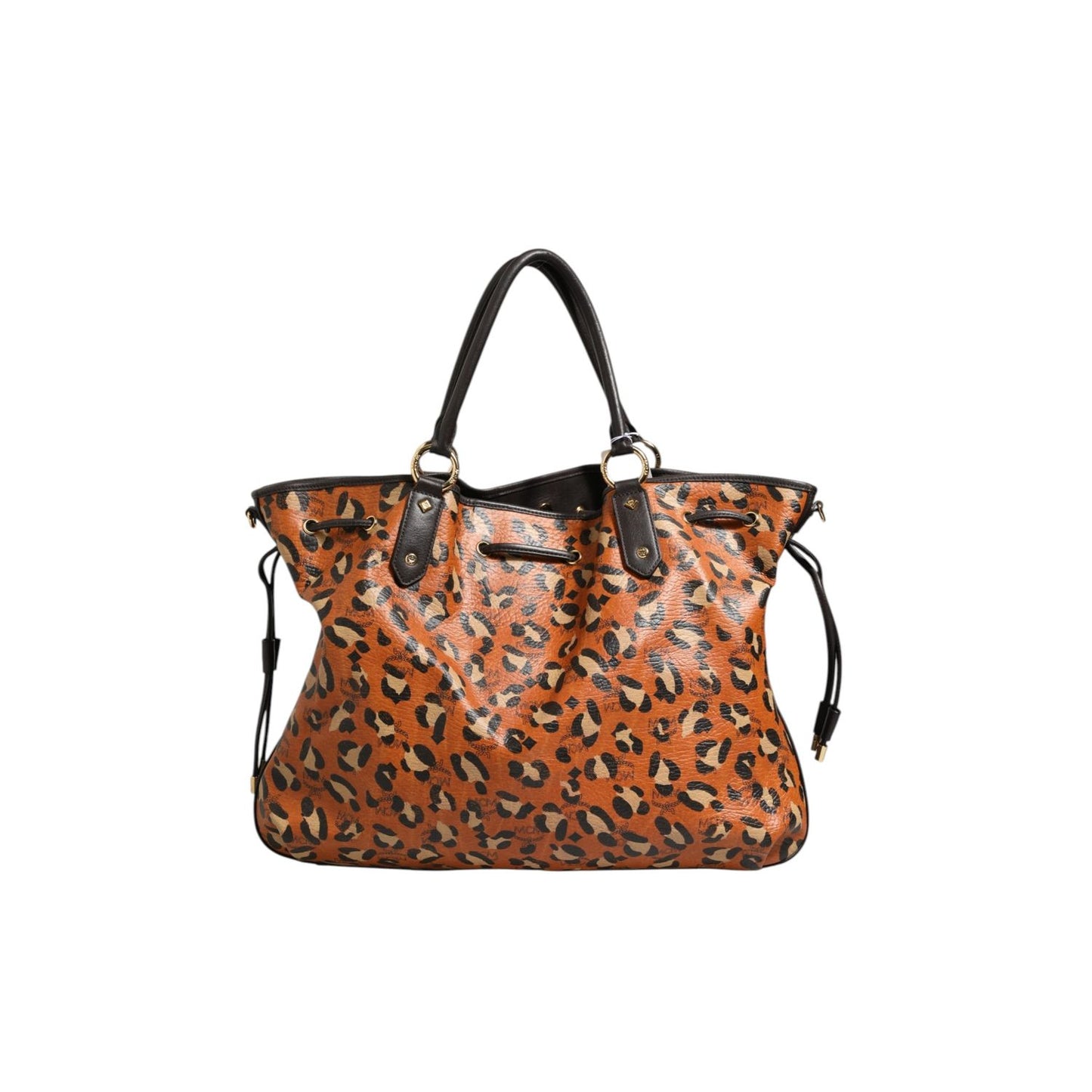 MCM Visetos Leopard Aren Medium Shopper Tote