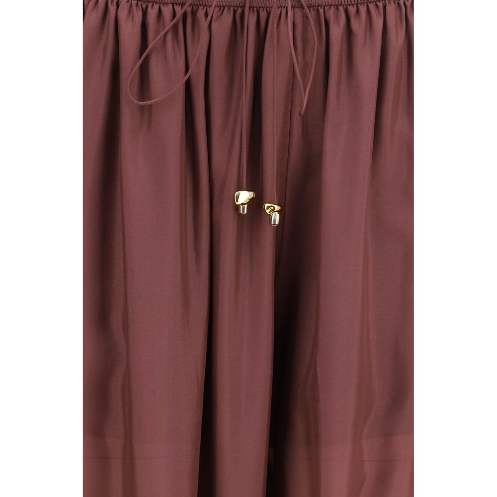 Zimmermann Bordeaux Silk Casual Pants
