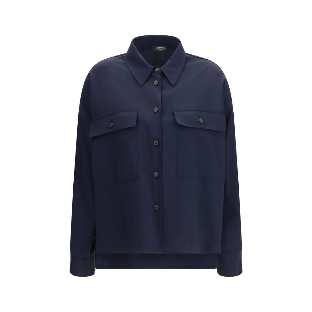 Max Mara Blue Wool Oves Aries Jacket