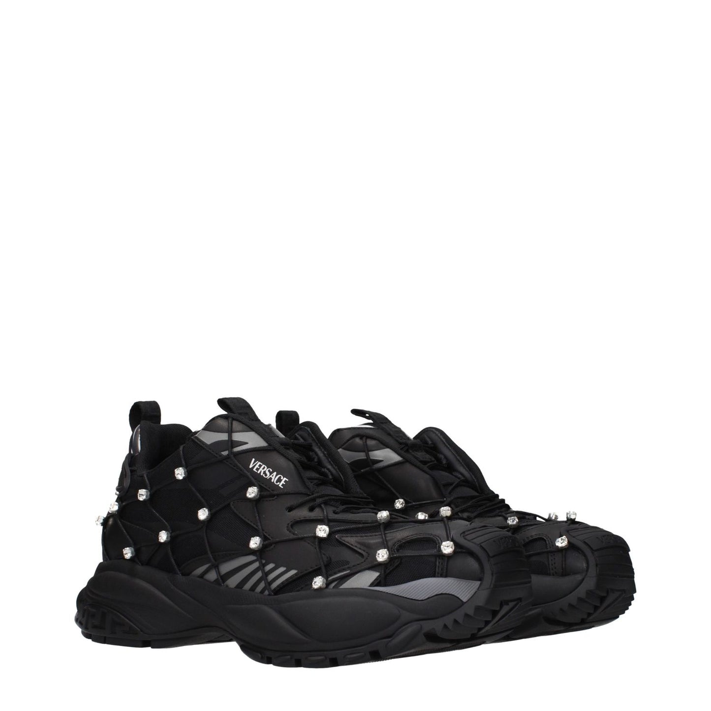 Versace Black Fabric Sneakers