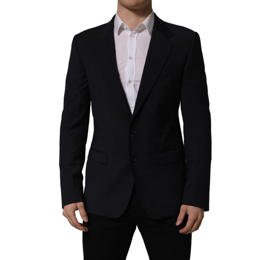 Dolce & Gabbana Black Wool Single Breasted Men Blazer Jacket