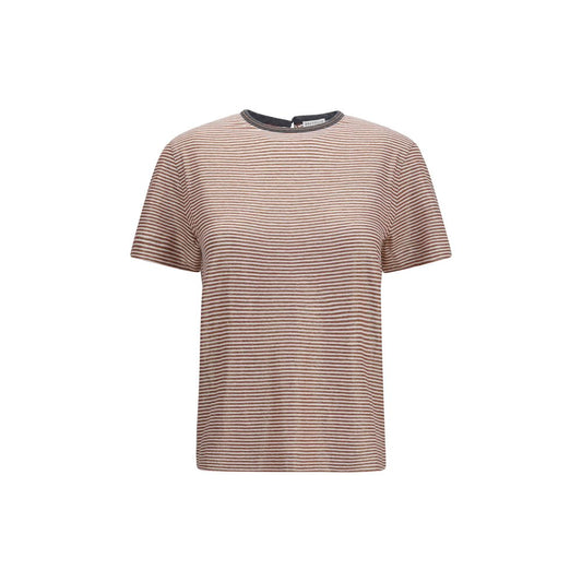 Brunello Cucinelli Orange Linen T-Shirt