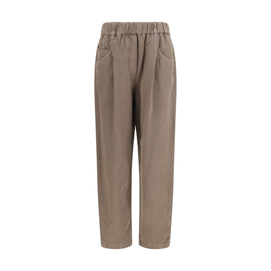 Brunello Cucinelli Beige Cotton Casual Pants