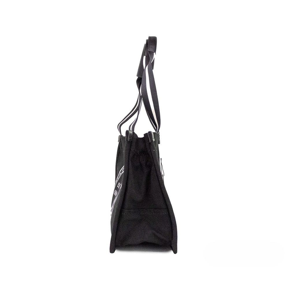 Marc Jacobs Medium Black Canvas Fabric Shoulder Convertible Tote Purse Bag