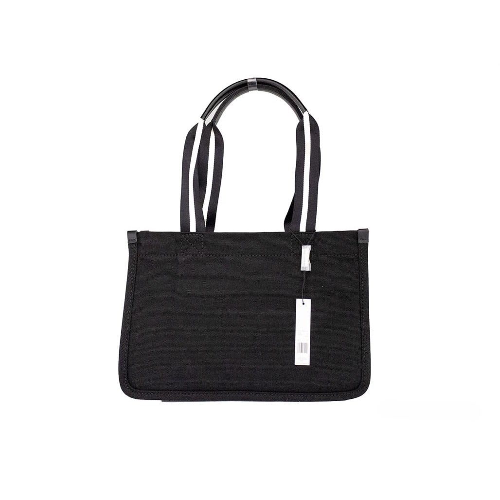 Marc Jacobs Medium Black Canvas Fabric Shoulder Convertible Tote Purse Bag