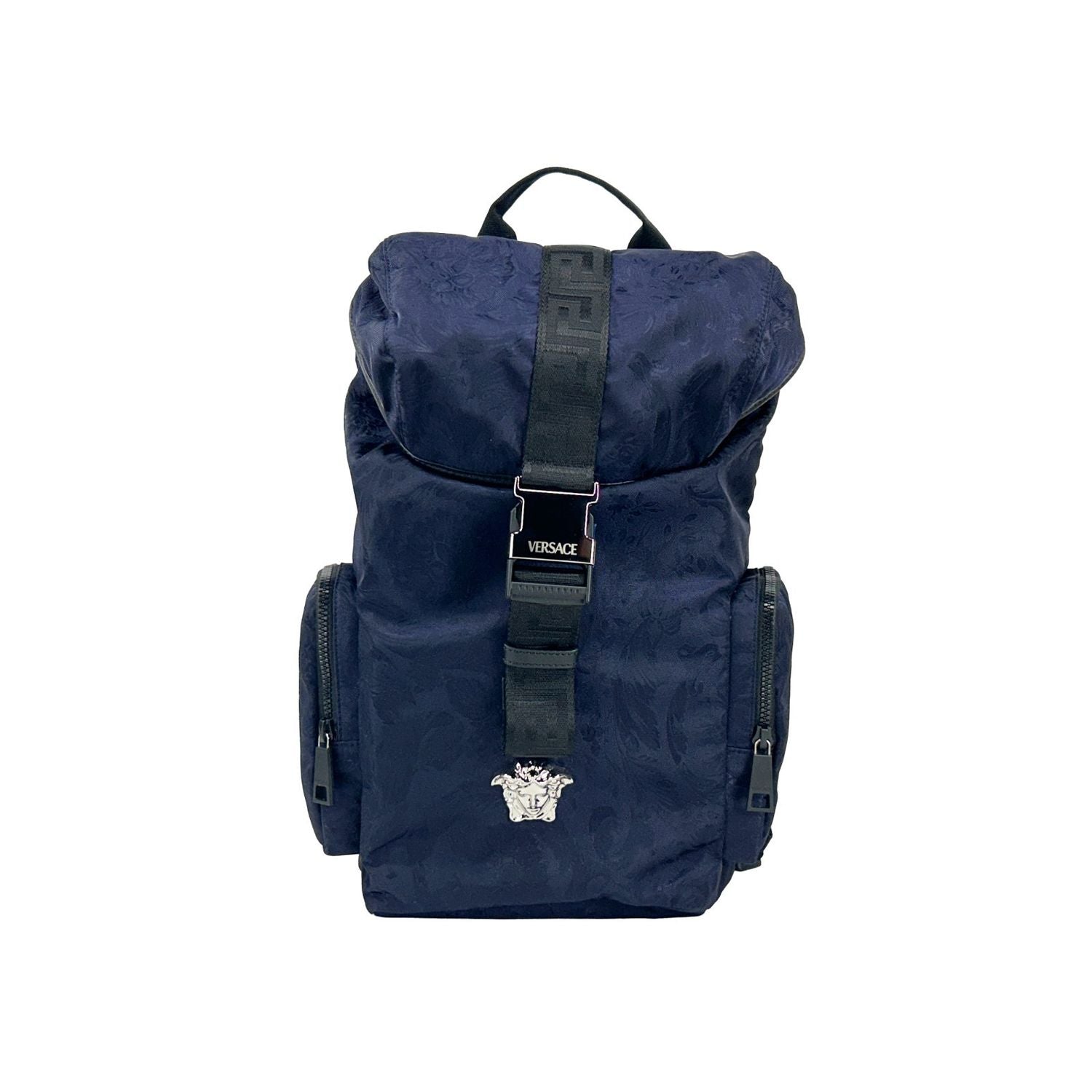 Versace Medusa Nylon Buckle Drawstring Backpack Bag