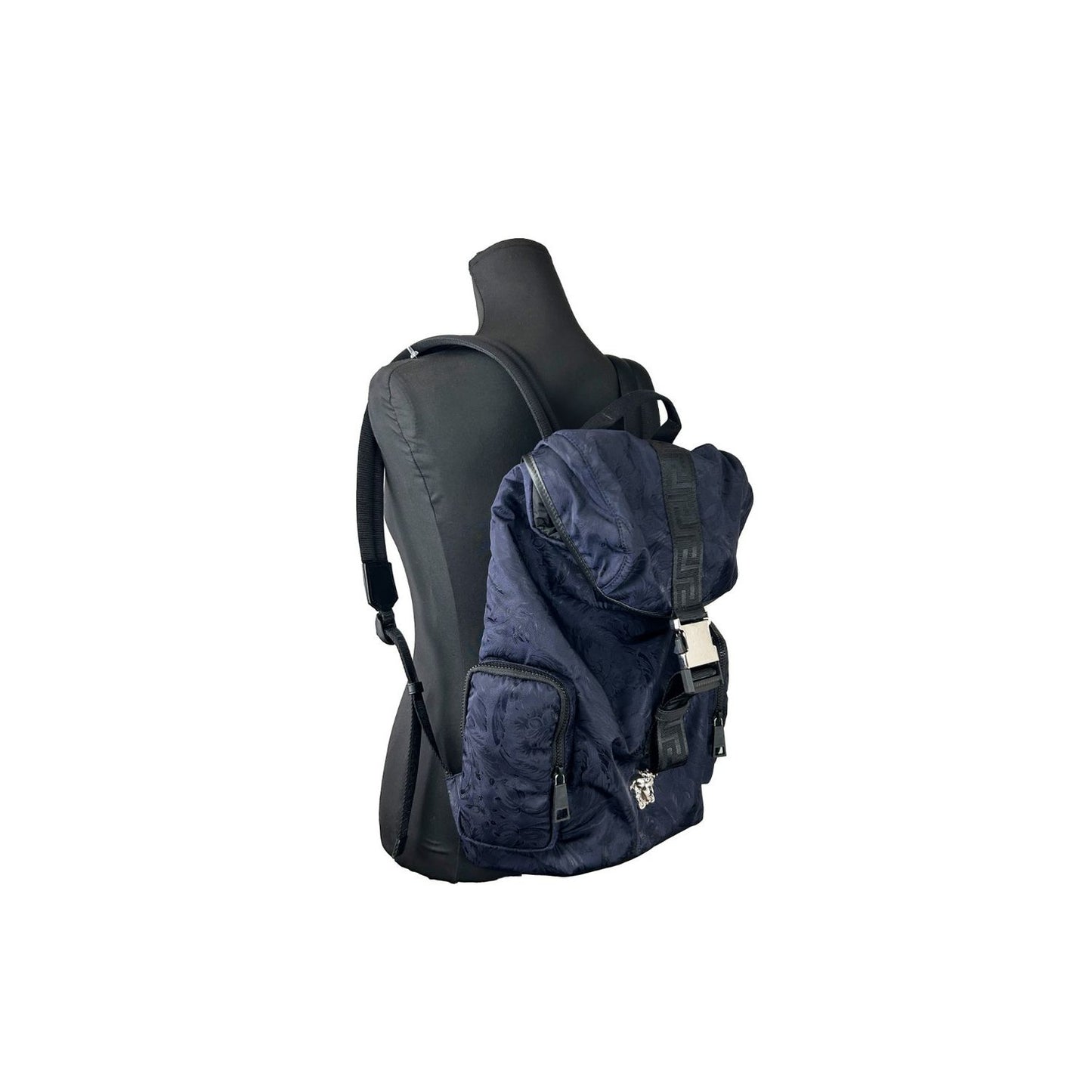 Versace Medusa Nylon Buckle Drawstring Backpack Bag