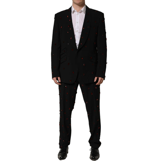 Dolce & Gabbana Black Crystal Embellished 2 Piece Suit