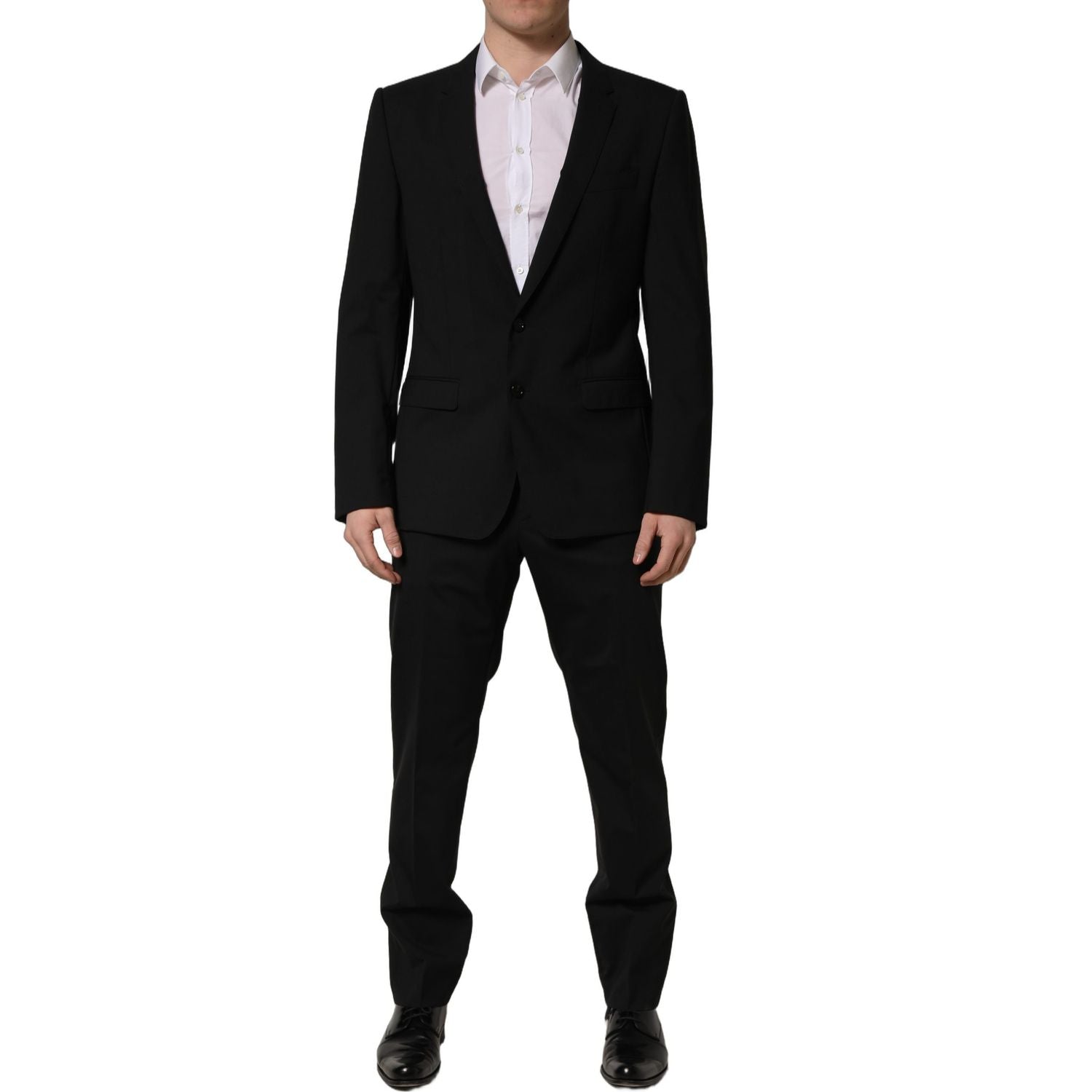 Dolce & Gabbana Black Wool Slim Fit Formal 2 Piece Men Suit