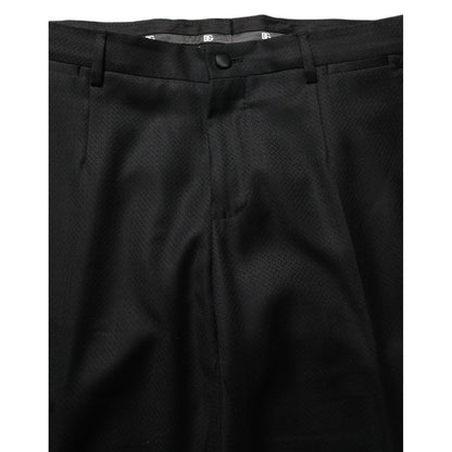 Dolce & Gabbana Black Wool Slim Fit Formal 2 Piece Men Suit