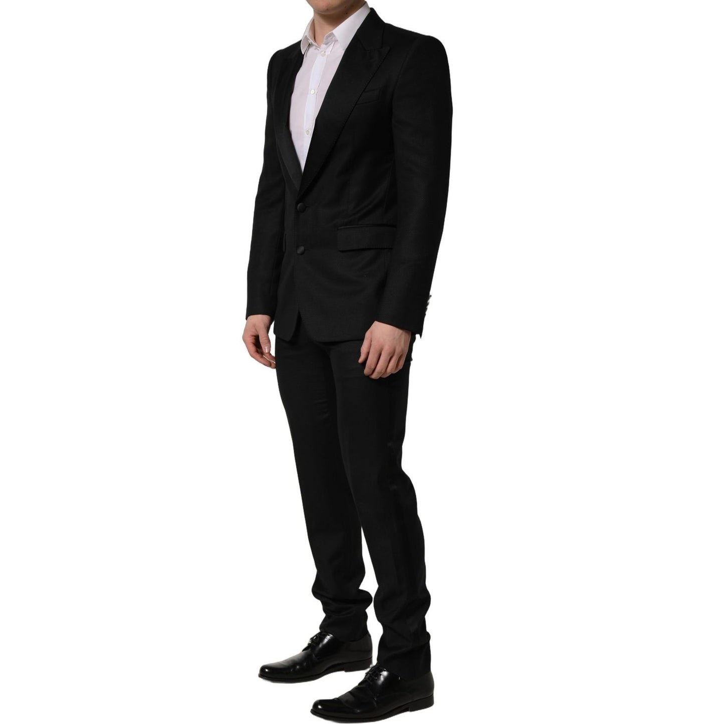 Dolce & Gabbana Black Wool Slim Fit Formal 2 Piece Men Suit