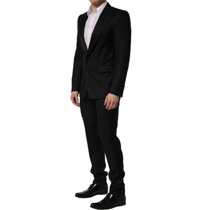 Dolce & Gabbana Black Wool Slim Fit Formal 2 Piece Men Suit