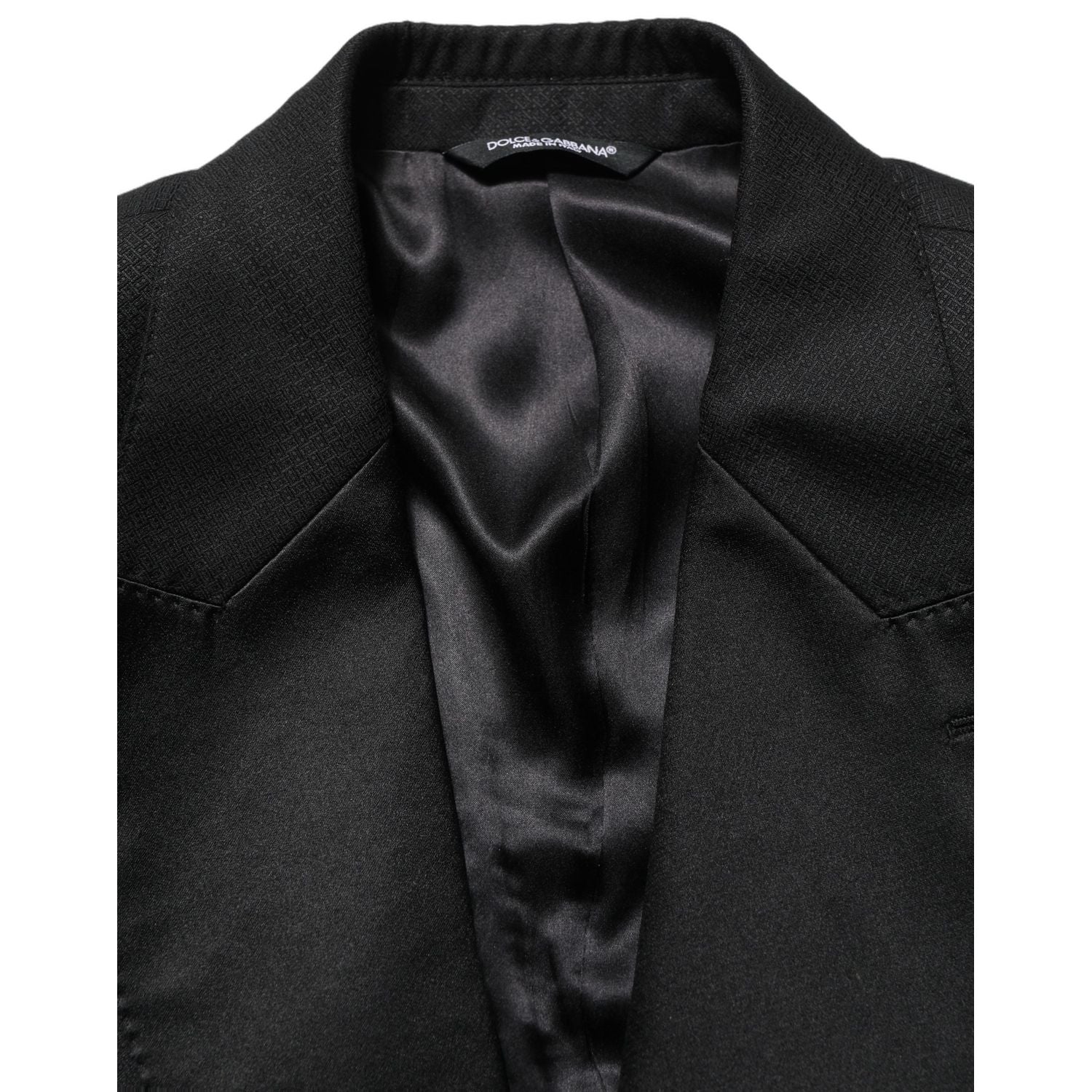Dolce & Gabbana Black Wool Slim Fit Formal 2 Piece Men Suit