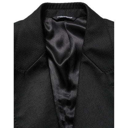 Dolce & Gabbana Black Wool Slim Fit Formal 2 Piece Men Suit