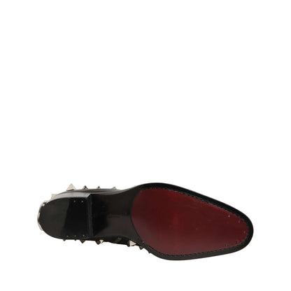 Dolce & Gabbana Black Crystal Embellished Short Boots Shoes