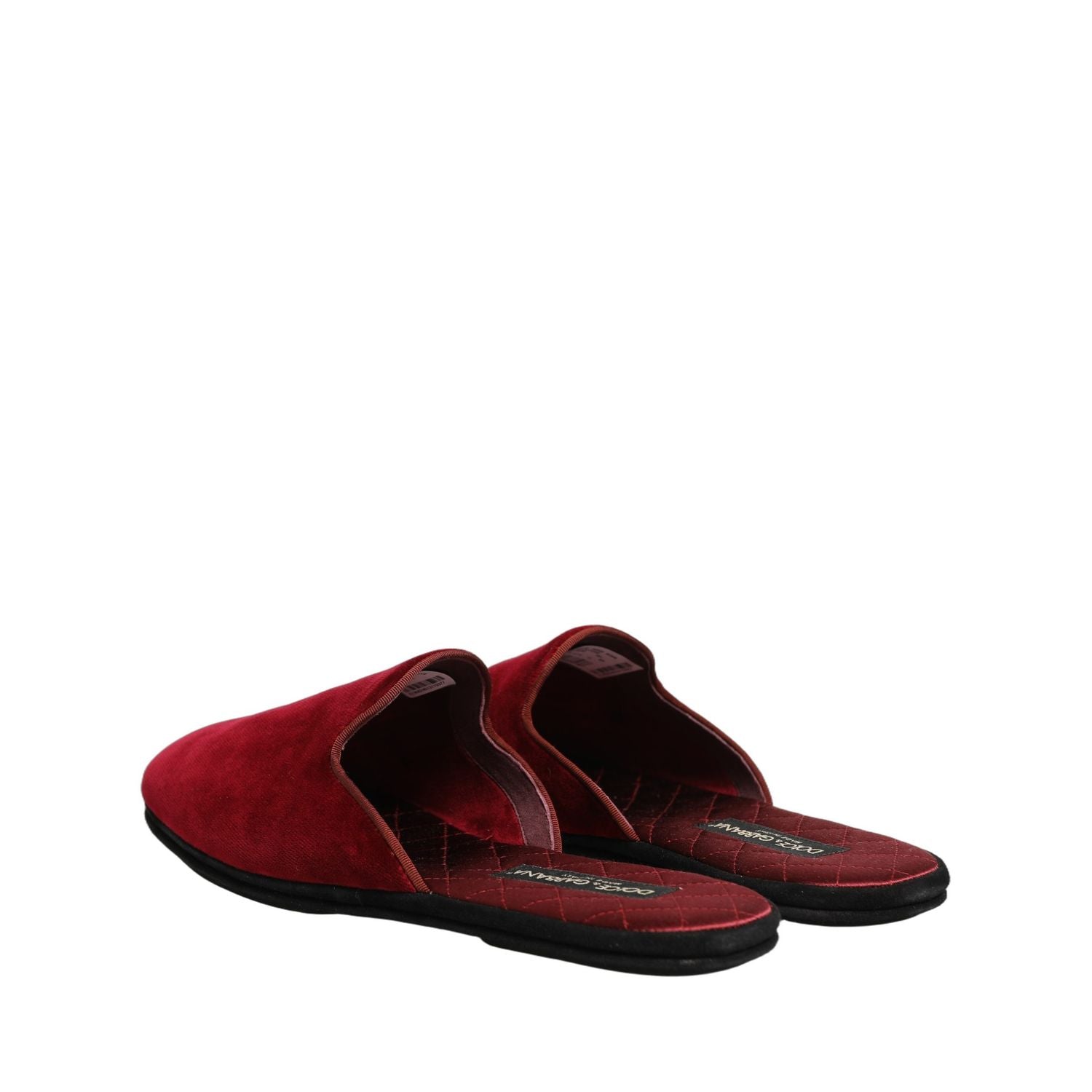 Dolce & Gabbana Red Suede Slides Flat Slipper Men Shoes