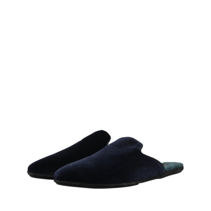 Dolce & Gabbana Dark Blue Suede Slides Flat Slipper Men Shoes
