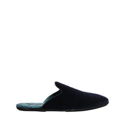 Dolce & Gabbana Dark Blue Suede Slides Flat Slipper Men Shoes