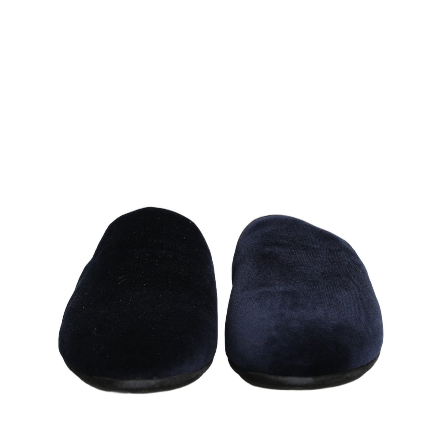 Dolce & Gabbana Dark Blue Suede Slides Flat Slipper Men Shoes