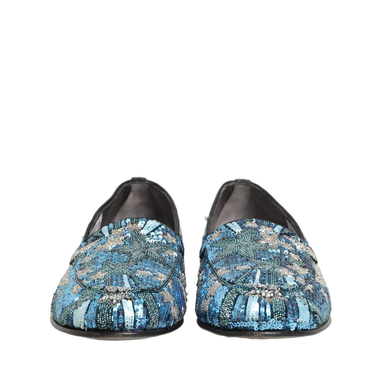Dolce & Gabbana Multicolor Embroidered Sequin Loafers Shoes