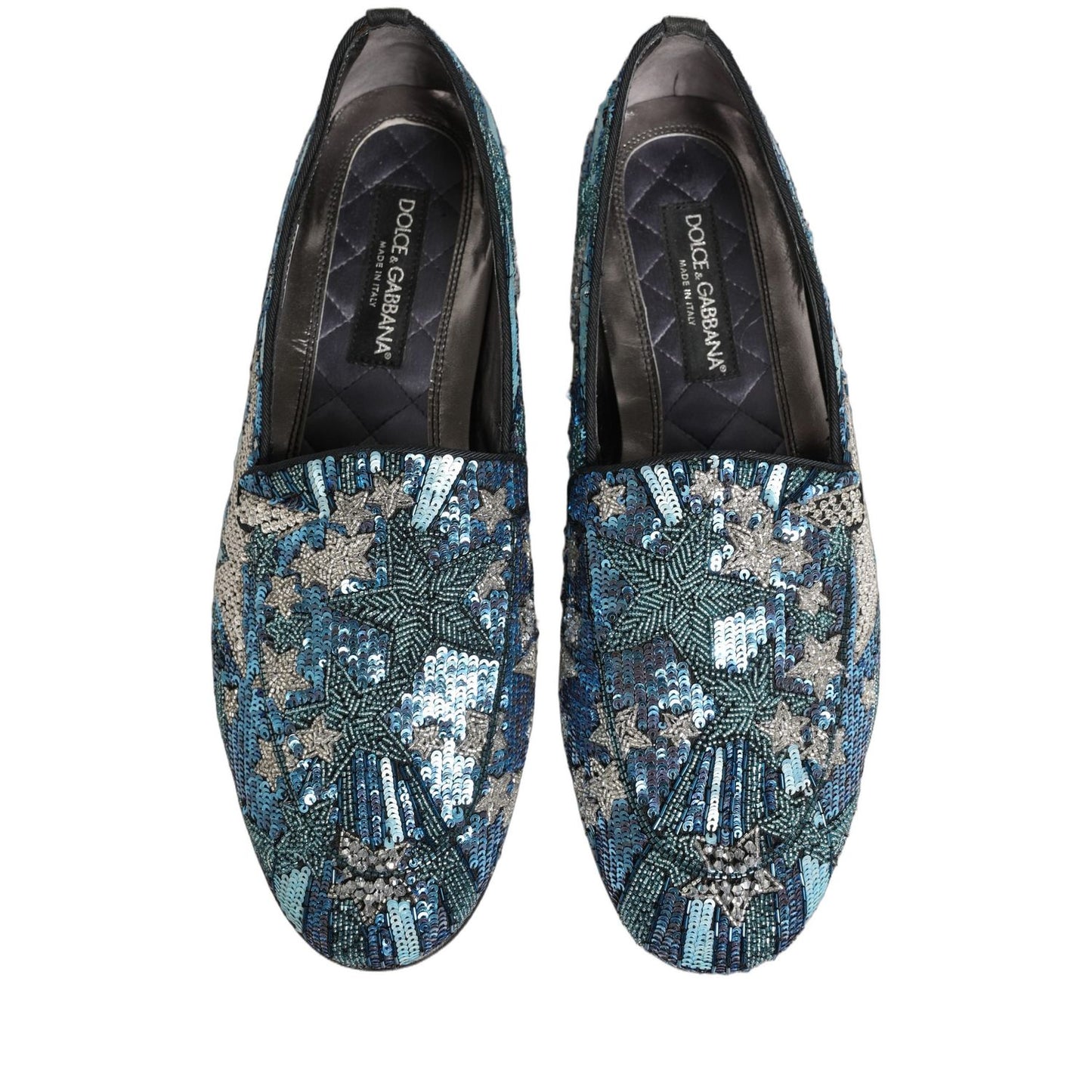 Dolce & Gabbana Multicolor Embroidered Sequin Loafers Shoes