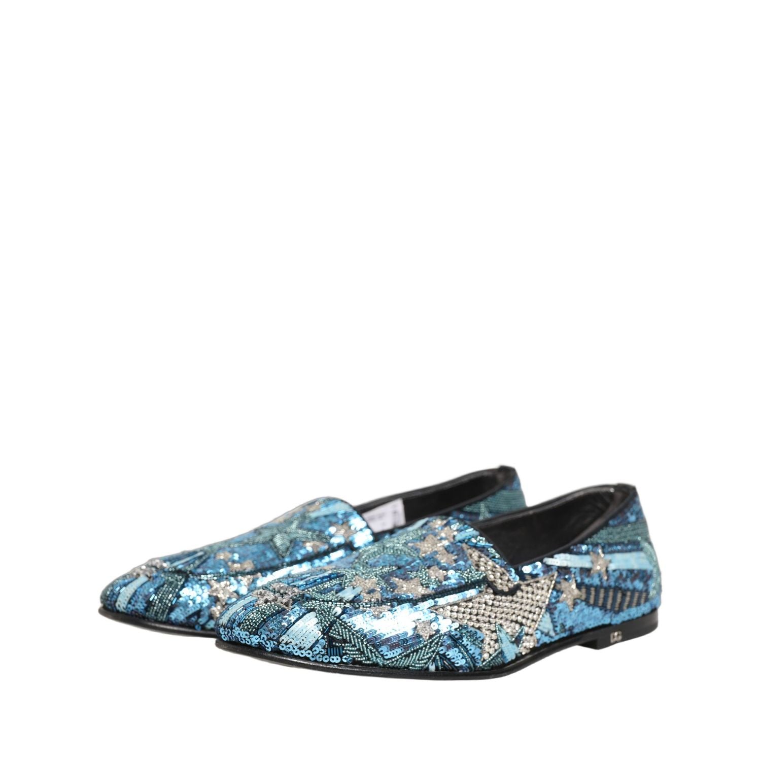 Dolce & Gabbana Multicolor Embroidered Sequin Loafers Shoes