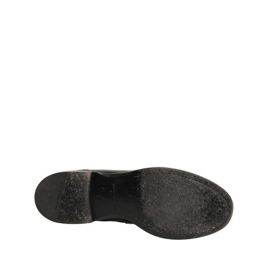 Dolce & Gabbana Black Leather Formal Men Dress Loafers Shoes