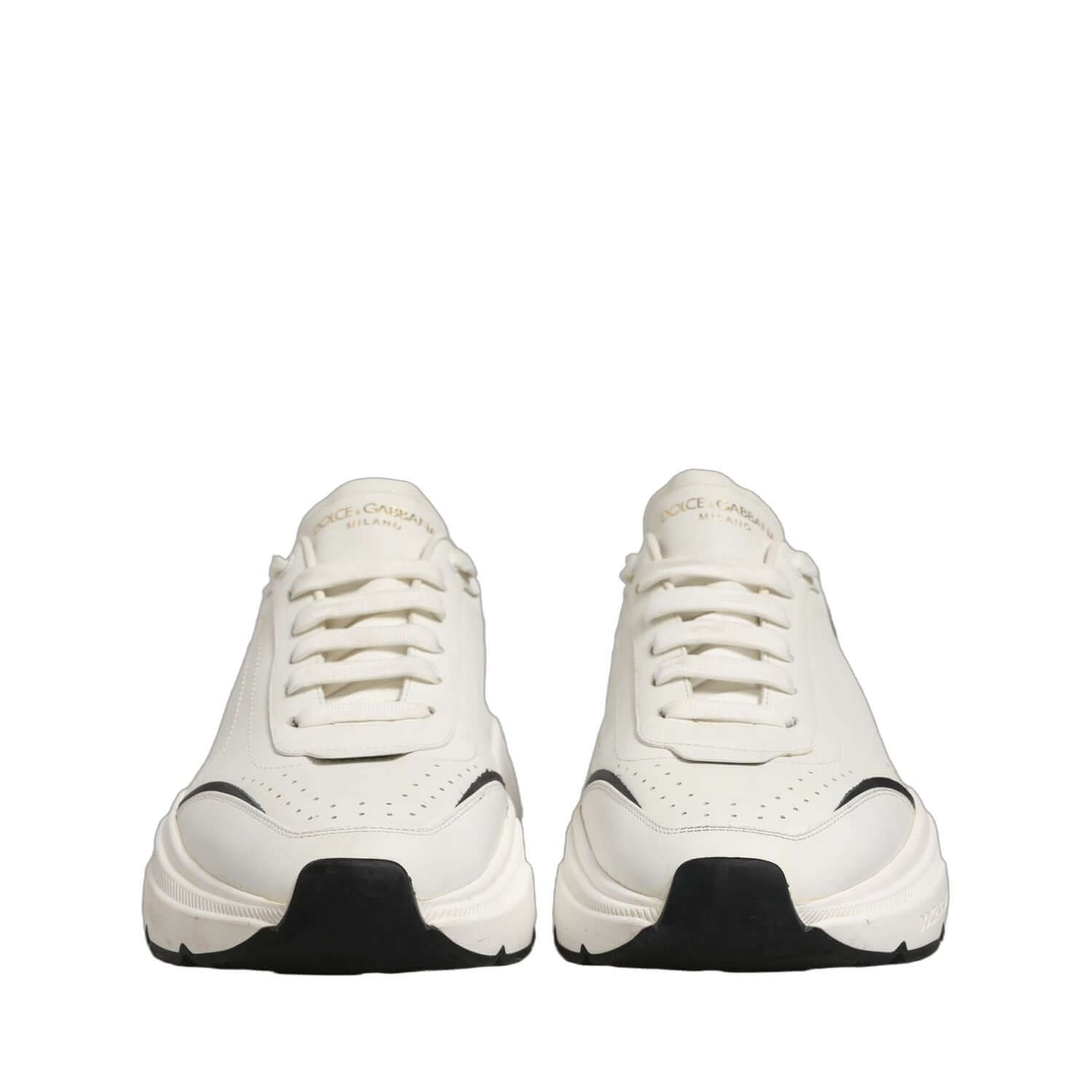 Dolce & Gabbana White Black Daymaster Low Top Sneakers Shoes