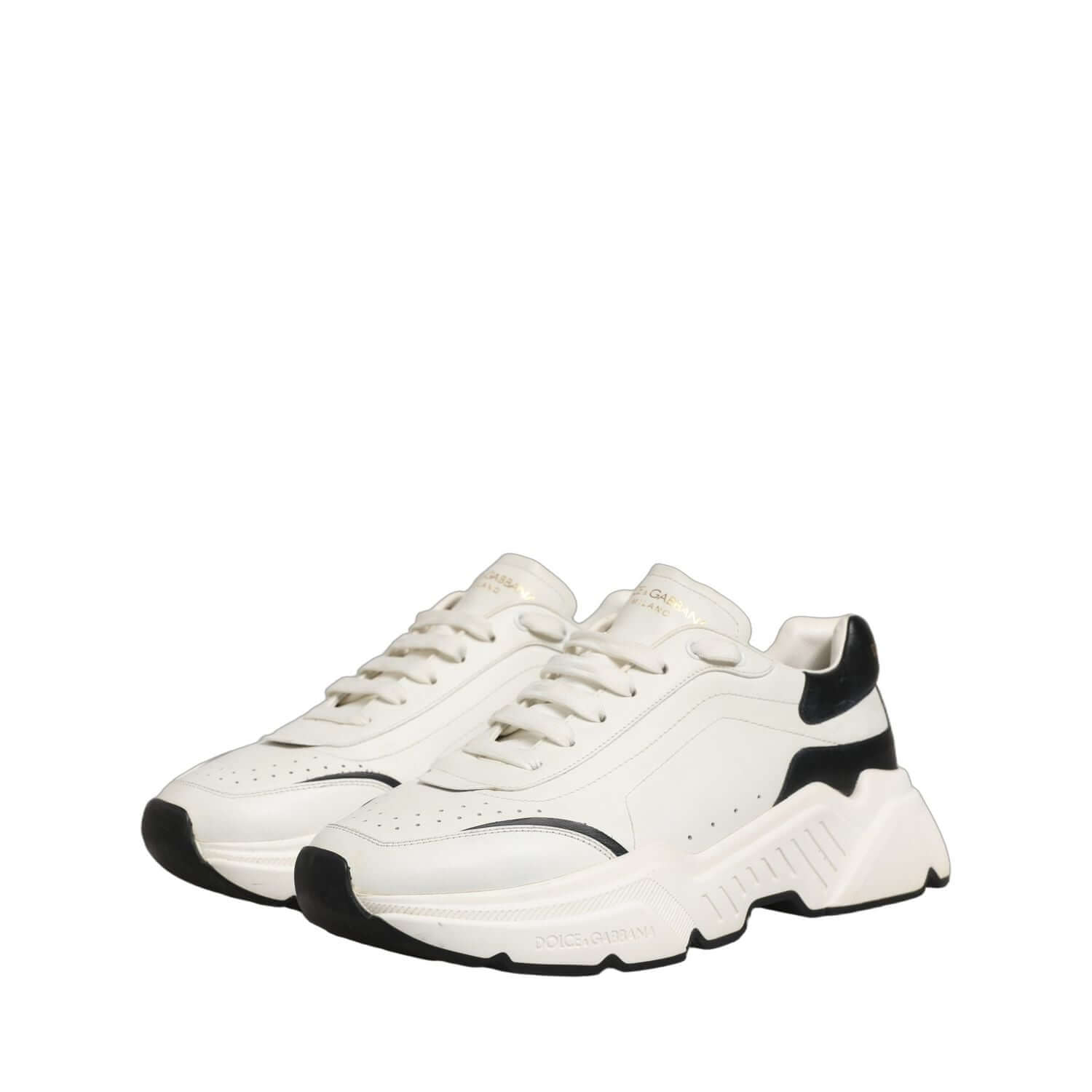 Dolce & Gabbana White Black Daymaster Low Top Sneakers Shoes