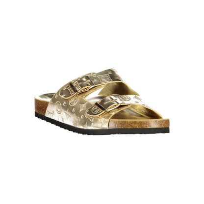 Laura Biagiotti Gold Polyethylene Flat Sandals