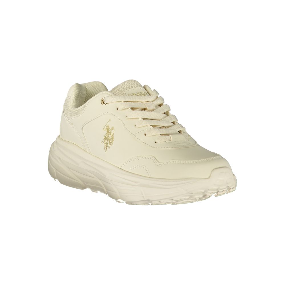U.S. POLO ASSN. White Polyester Athletic Sneakers