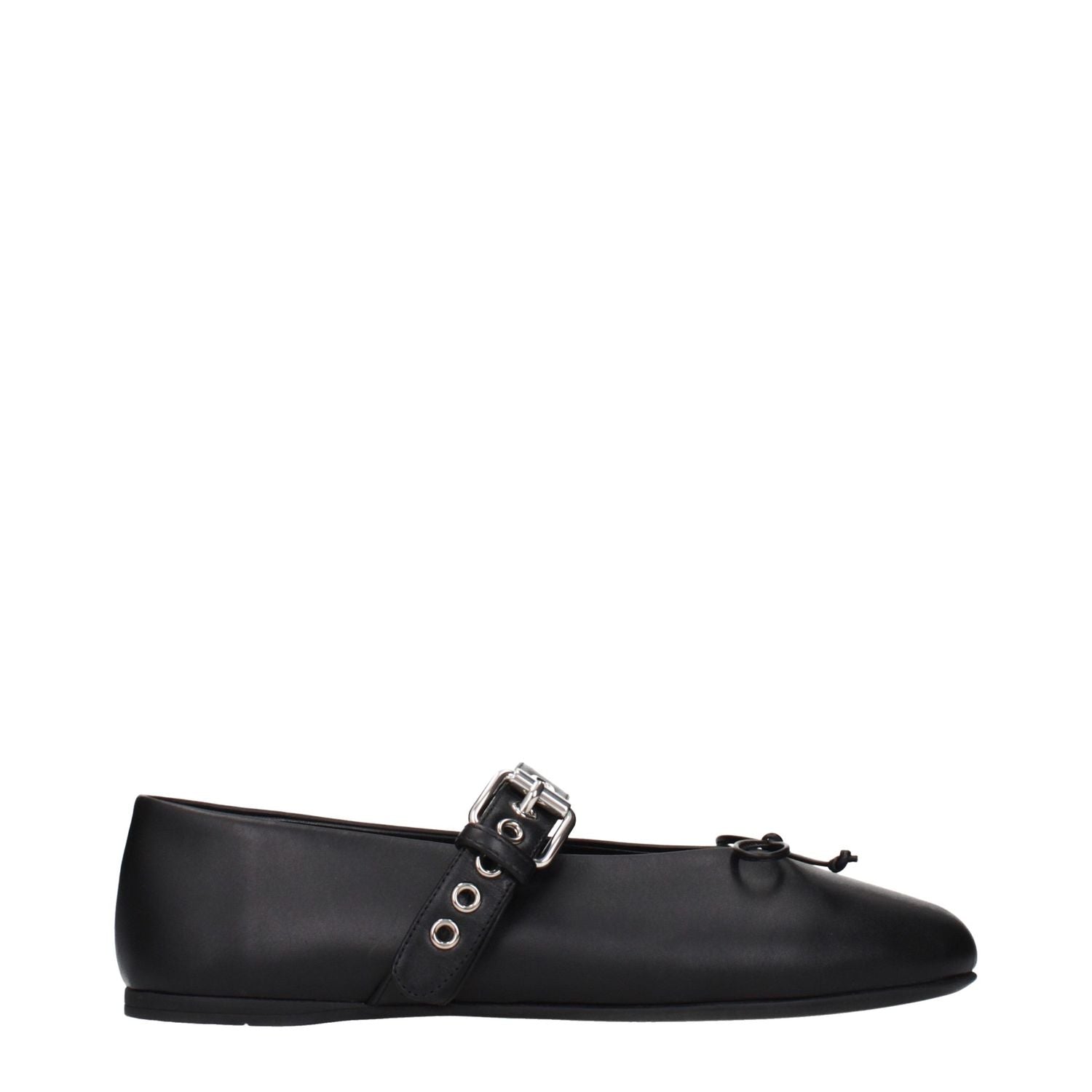 Miu Miu Black Leather Ballet Flats