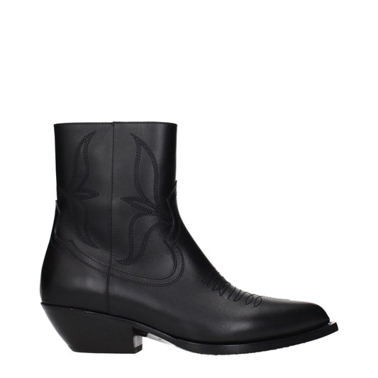 Celine Black Leather Ankle Boots
