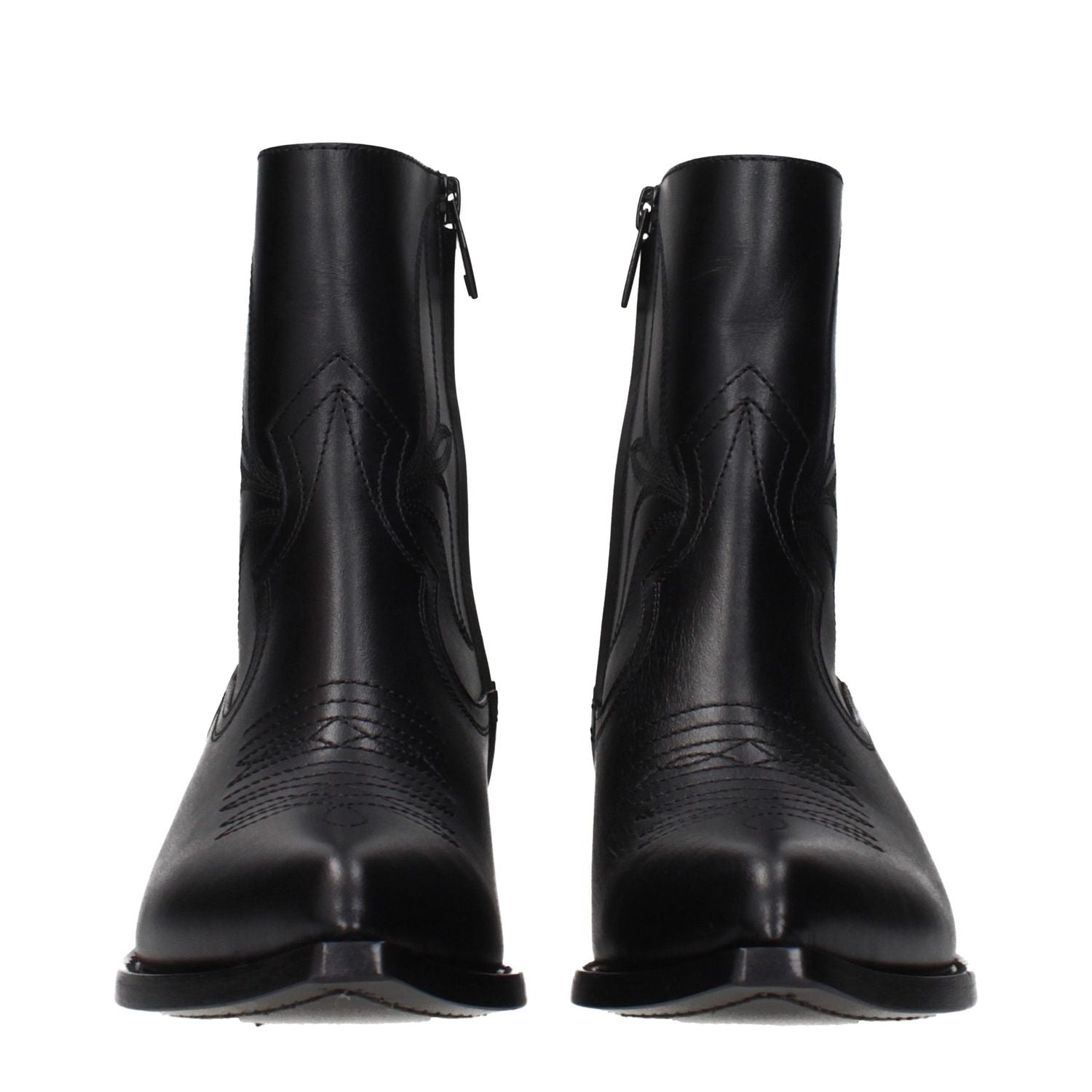 Celine Black Leather Ankle Boots