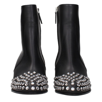 Alaïa Black Leather Ankle Boots