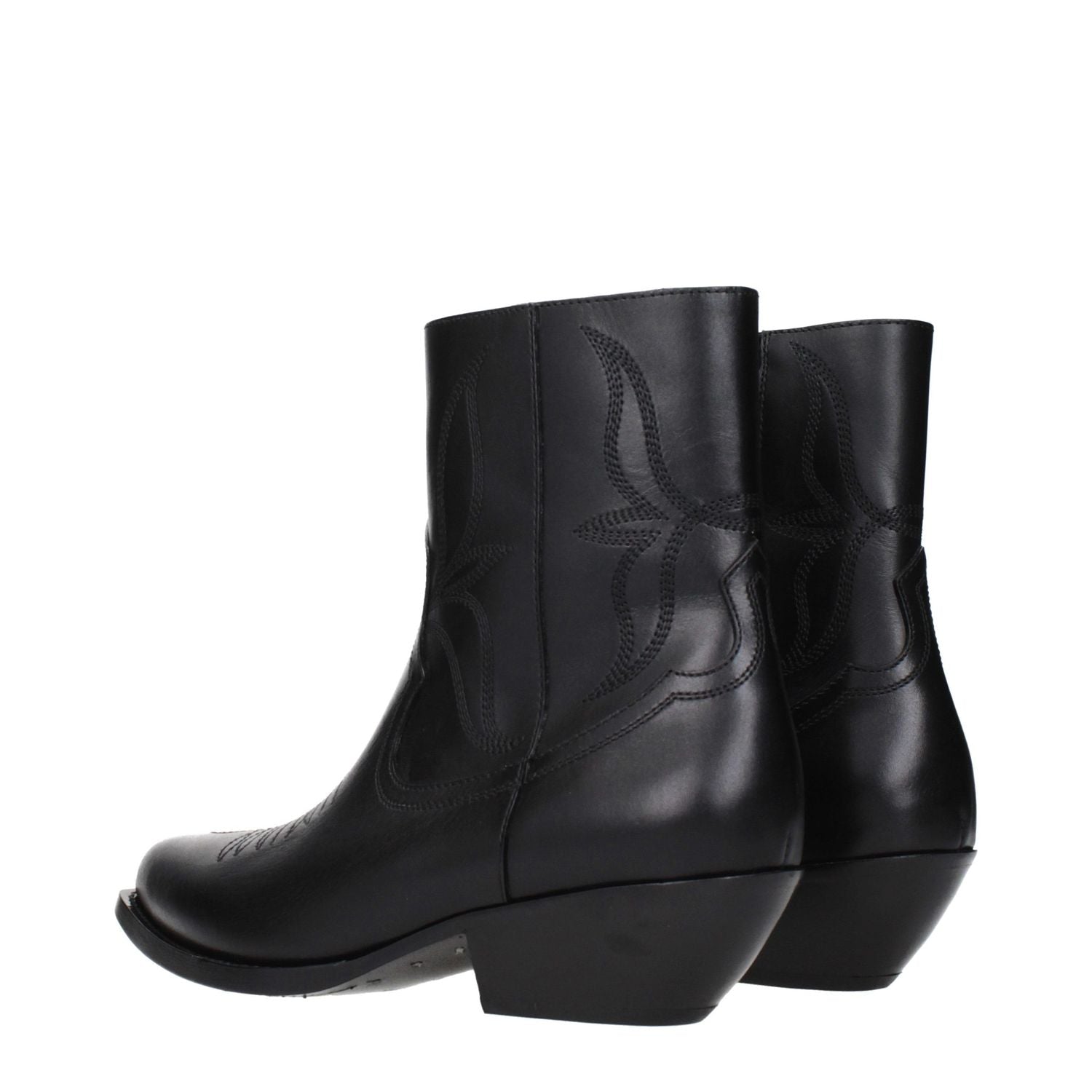 Celine Black Leather Ankle Boots