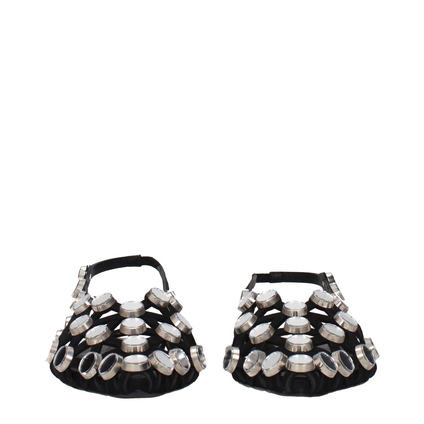 The Attico Black Leather Ballet Flats