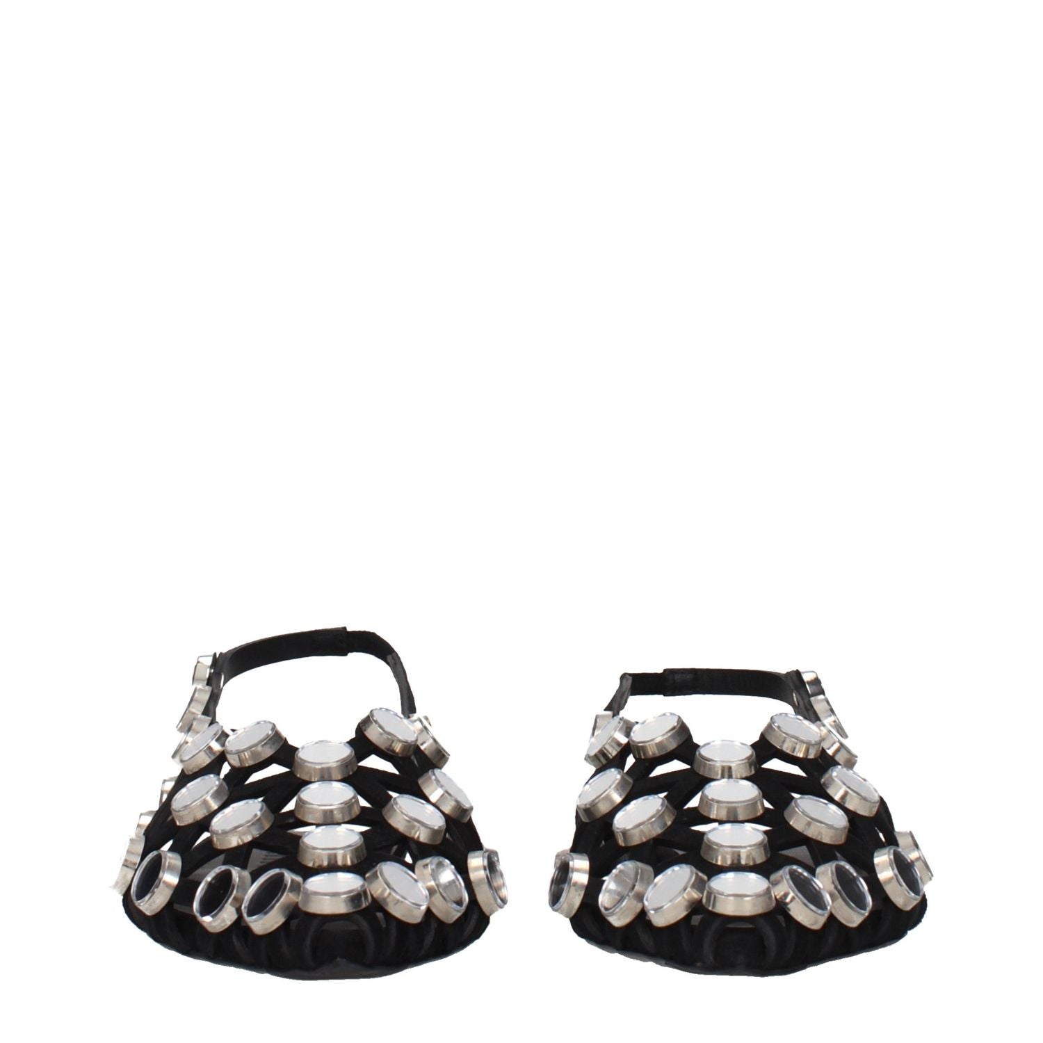 The Attico Black Leather Ballet Flats