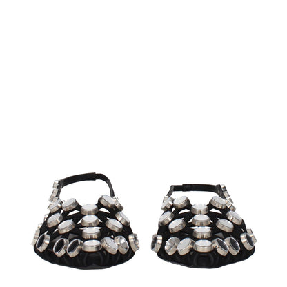 The Attico Black Leather Ballet Flats