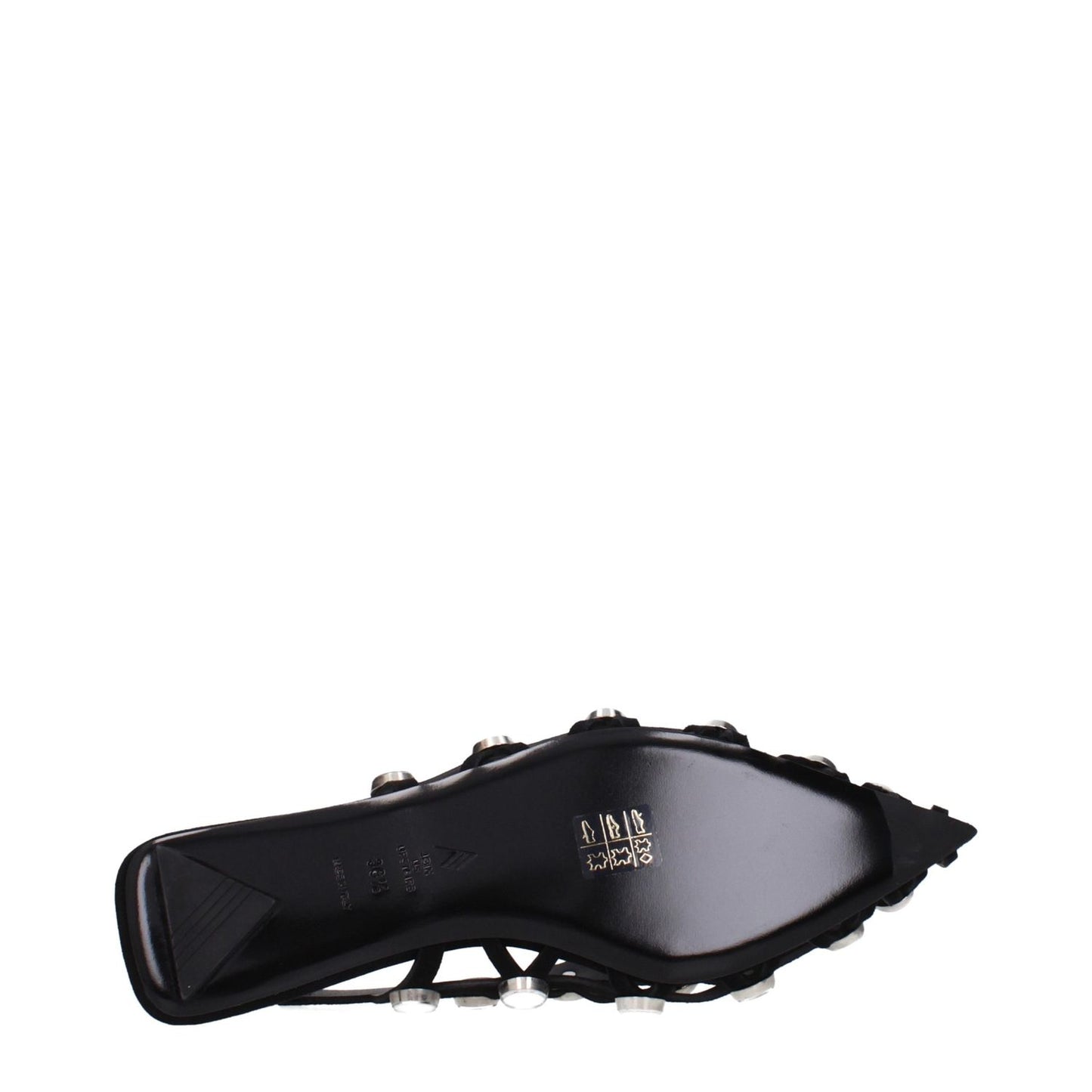 The Attico Black Leather Ballet Flats