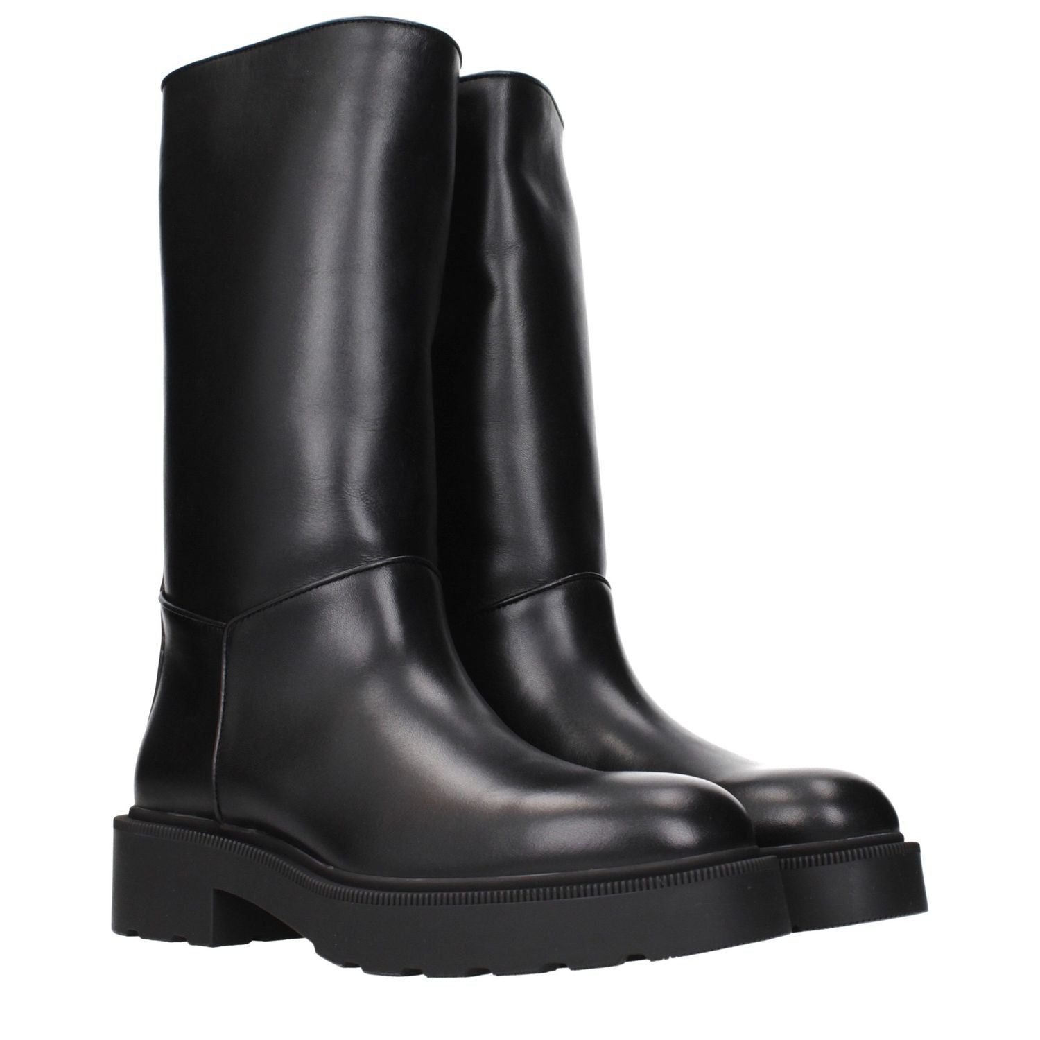 The Row Black Leather Boots