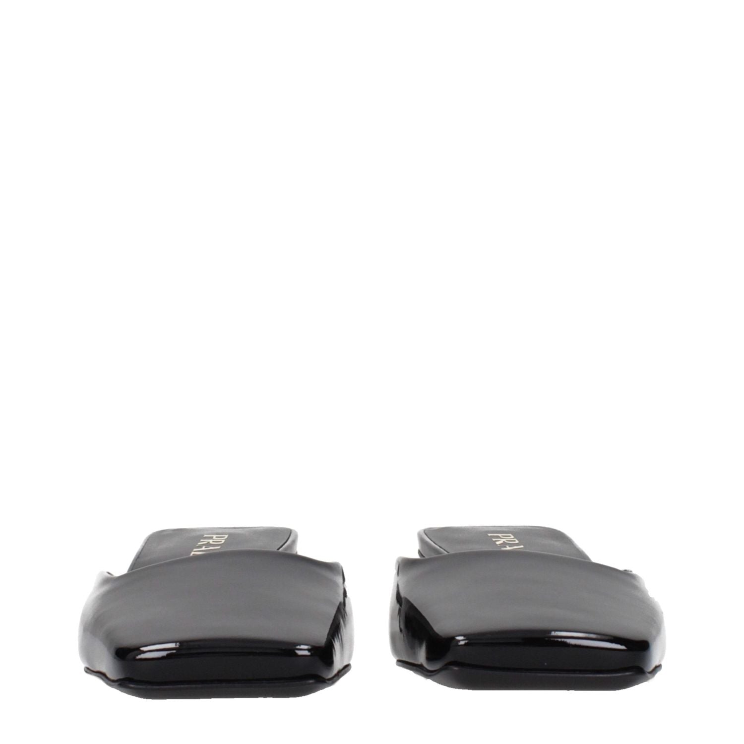 Prada Black Leather Flat Sandals