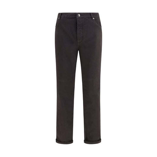 Brunello Cucinelli Brown Cotton Cropped Jeans