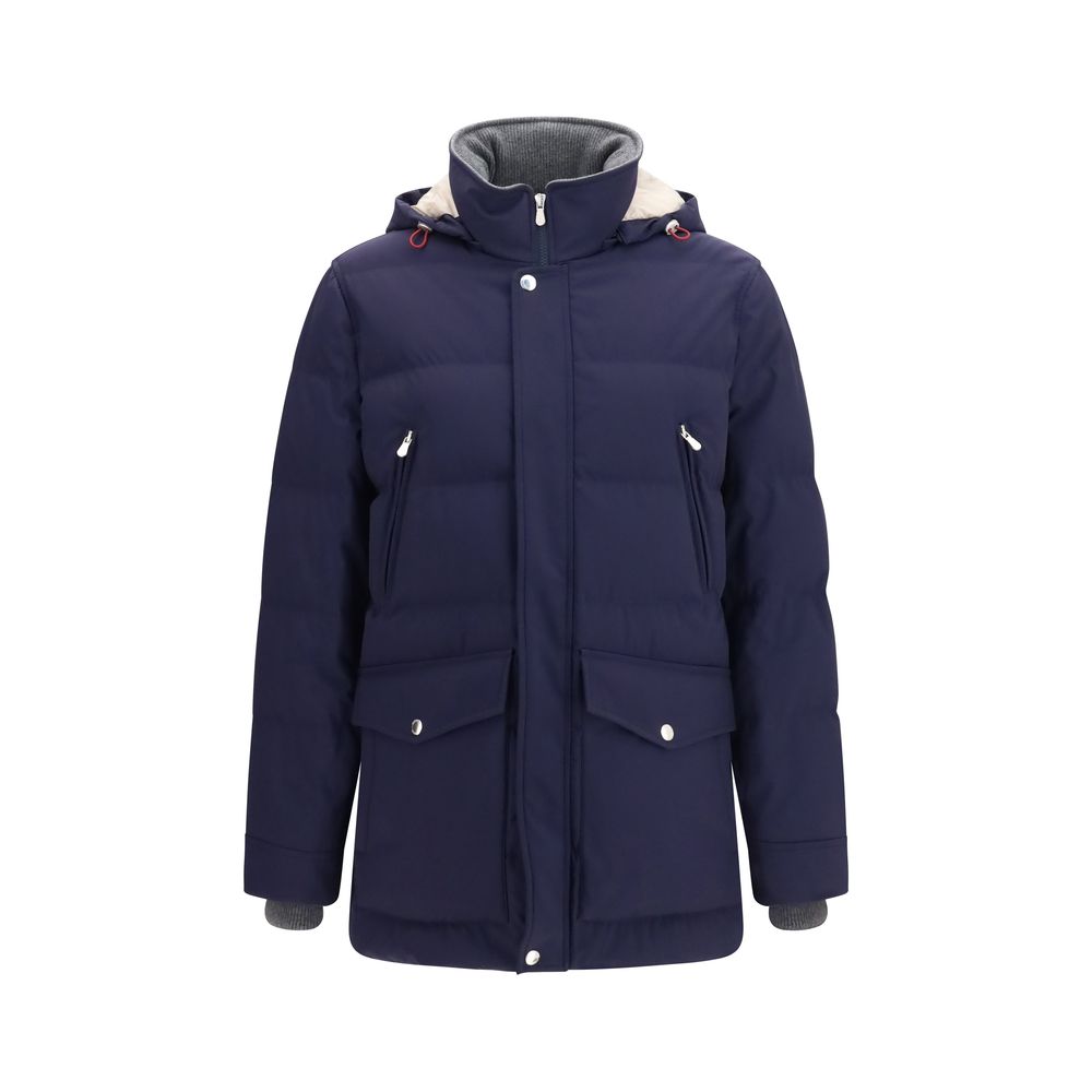 Brunello Cucinelli Blue Goose Down Full-Length Jacket