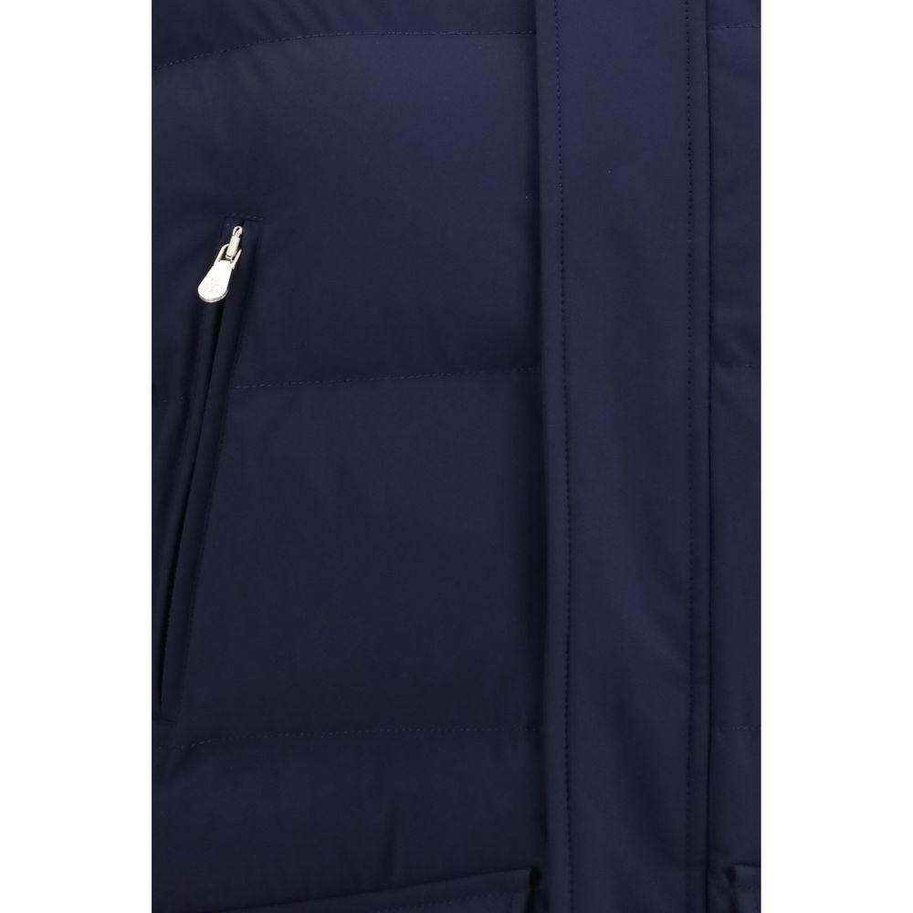 Brunello Cucinelli Blue Goose Down Full-Length Jacket