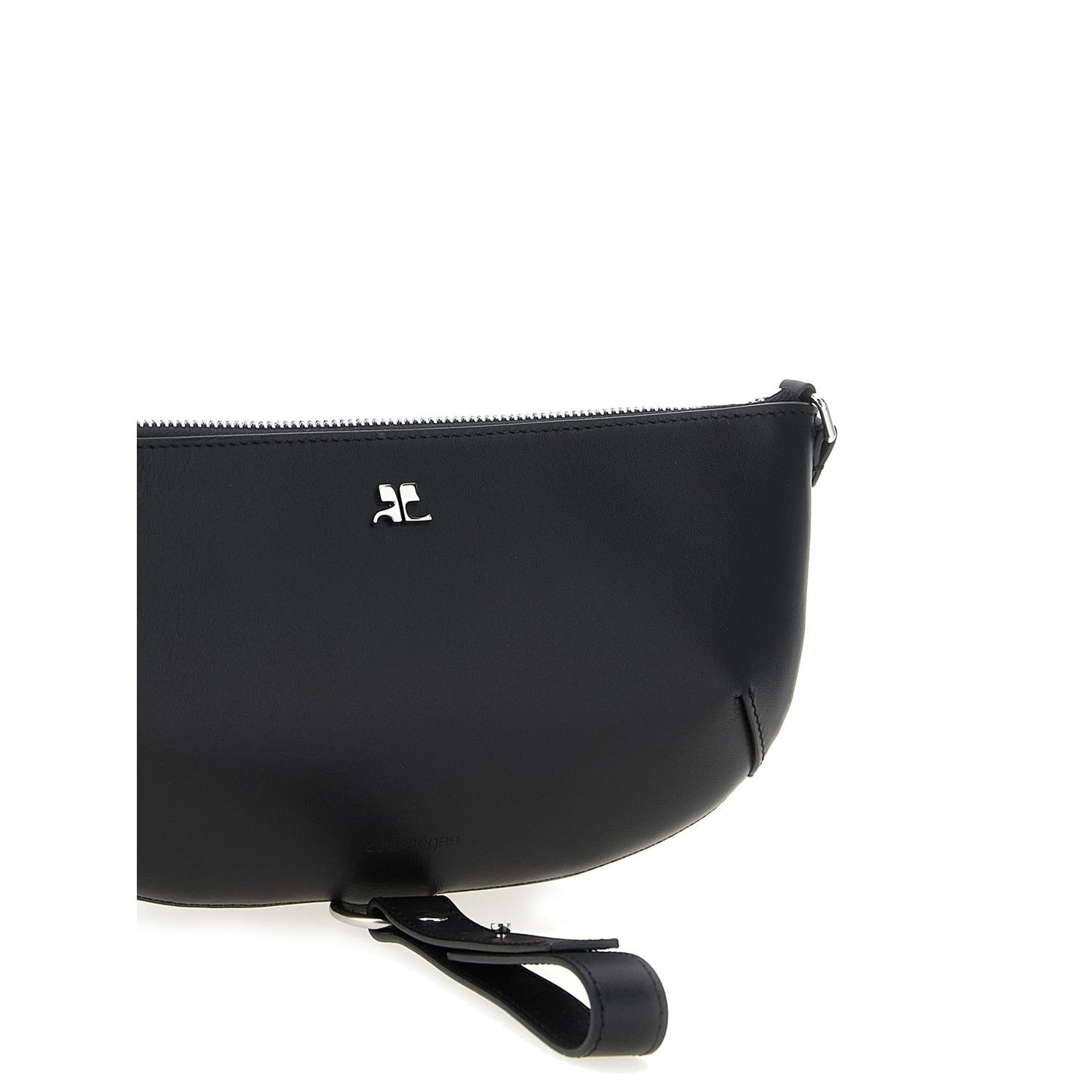 Courrèges Black Calfskin Shoulder Bag
